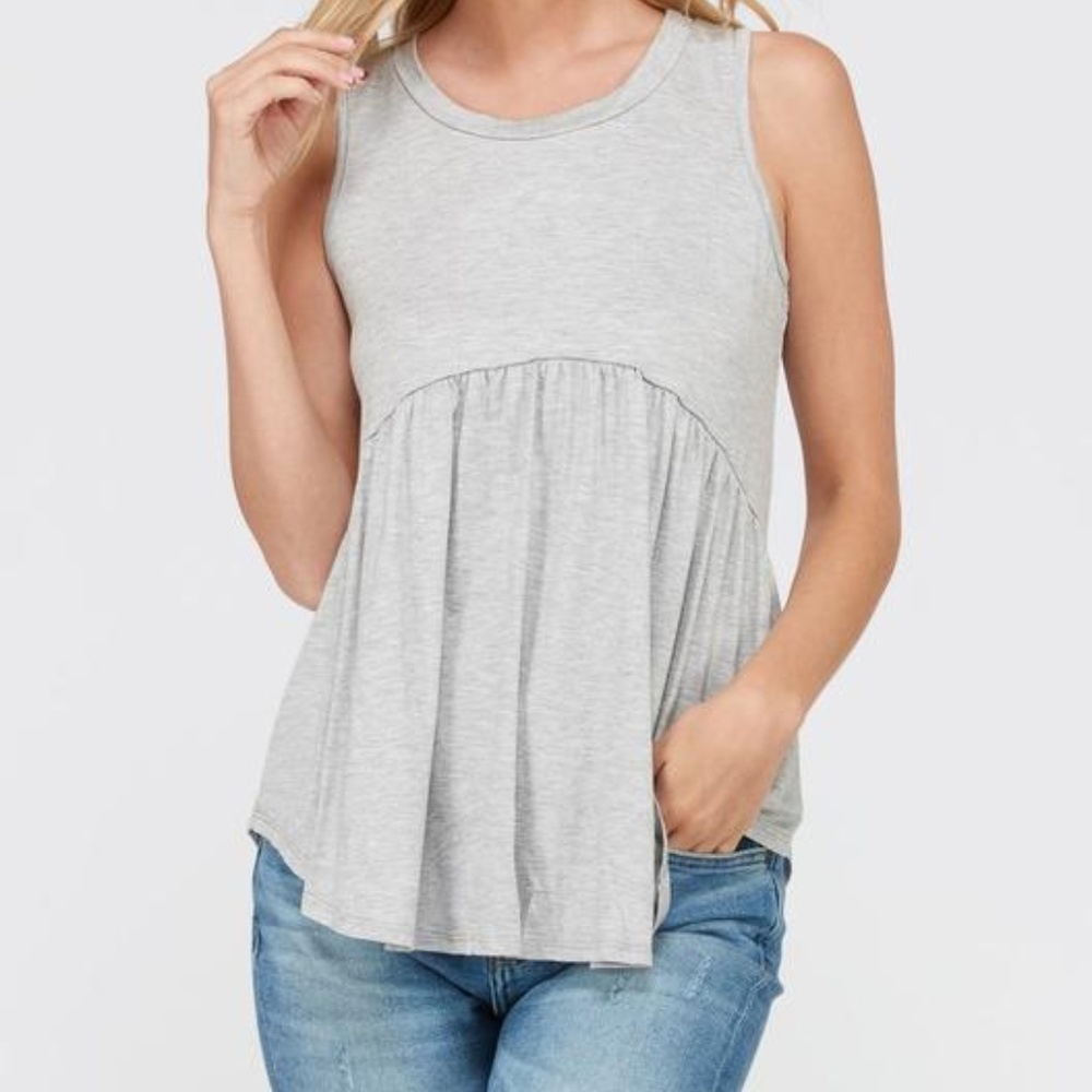Bailey Sleeveless Top - Grey